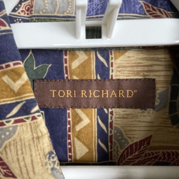 Tori Richard Men's size M Cotton Palm Tree Turtle Fish Print Button Down Shirt - Picture 4 of 5